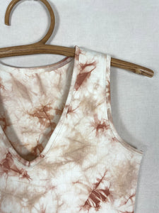 Hand dyed crop top - Red Tie-dye Natural