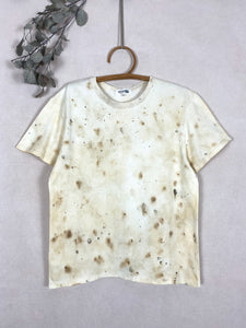 Hand-dyed T-shirt - Beige Abstract Natural