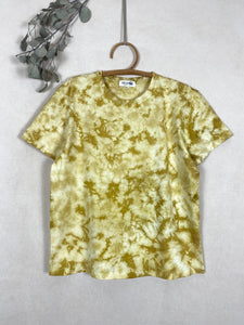 Hand dyed T-shirt - Yellow Tie-dye Natural