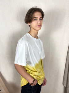 Hand dyed T-shirt - Yellow Natural