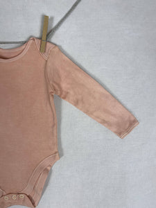 Hand dyed baby body - Pink Natural 0-3 month
