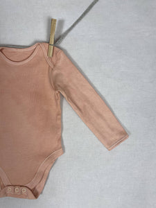 Hand dyed baby body - Pink Natural 6-9 month