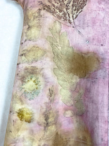 Naturally dyed pure linen dress - Brasilwood Purple Ecoprint Natural