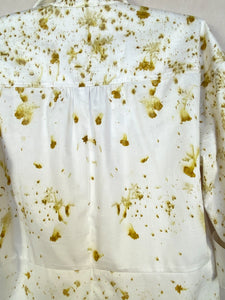 Hand dyed cotton oversize  blouse/shirt - Marigolds Ecoprint Natural