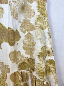 Naturally dyed pure linen dress - Yellow Ecoprint Natural