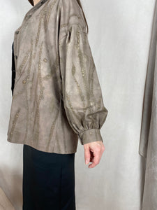 Naturally dyed Blouse with Spruce needles