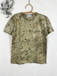 Hand-dyed T-shirt - Khaki Tie-dye Natural