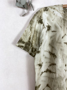 Hand-dyed T-shirt - Grey Tie-dye Natural