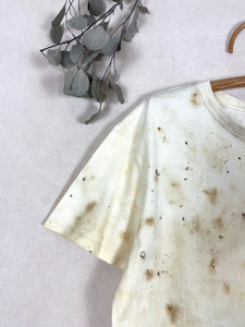 Hand-dyed T-shirt - Beige Abstract Natural