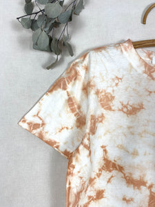 Hand-dyed T-shirt - Pink Light Tie-dye Natural