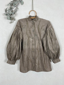 Naturally dyed Blouse with Spruce needles