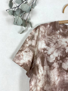 Hand dyed T-shirt - Purple Brown Tie-dye Natural