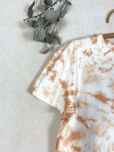 Hand-dyed T-shirt - Pink Light Tie-dye Natural