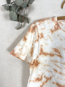 Hand-dyed T-shirt - Pink Light Tie-dye Natural