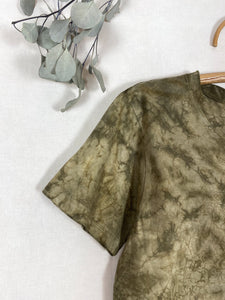 Hand-dyed T-shirt - Khaki Tie-dye Natural