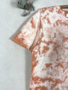 Hand-dyed T-shirt - Pink Deep Tie-dye Natural