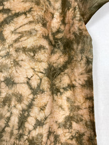 Hand-dyed T-shirt - Brown Khaki Tie-dye Natural