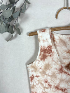 Hand dyed crop top - Red Tie-dye Natural