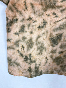 Hand-dyed T-shirt - Brown Khaki Tie-dye Natural