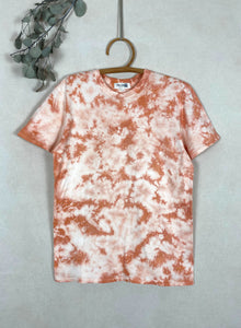 Hand-dyed T-shirt - Pink Deep Tie-dye Natural