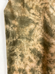 Hand-dyed T-shirt - Brown Khaki Tie-dye Natural