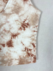 Hand dyed crop top - Red Tie-dye Natural