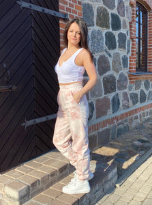 Natural Tie-dye sweetpants - Light Pink
