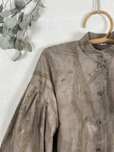 Naturally dyed Blouse with Spruce needles
