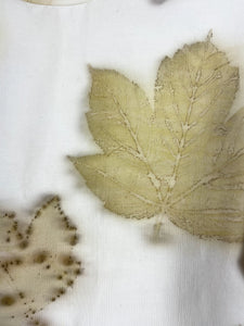 Hand dyed Sweetshirt - Maple leaves' imprint Natural