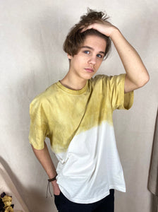 Hand dyed T-shirt - Yellow Natural