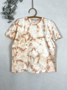 Hand-dyed T-shirt - Pink Light Tie-dye Natural