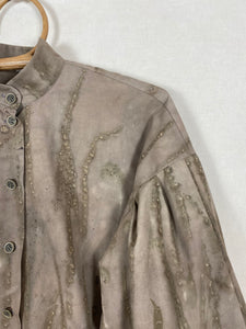 Naturally dyed Blouse with Spruce needles