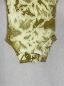 Hand dyed baby body - Yellow Tie-dye Natural 6-9 month