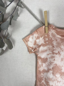 Hand dyed baby body - Pink Tie-dye Natural 9-12 month
