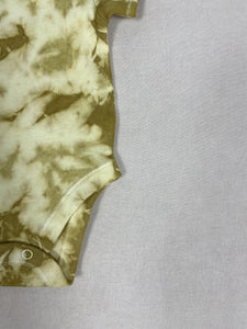 Hand dyed baby body - Yellow Tie-dye Natural 0-3 month