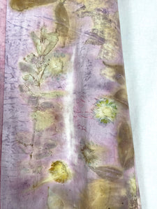 Naturally dyed pure linen dress - Brasilwood Purple Ecoprint Natural