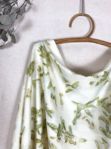 Naturally dyed Cashmere Scarf with Dark Red Dahlia petals