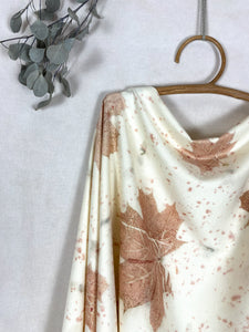 Naturally dyed cashmere scarf with Maple leaves and Tulip petals