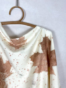 Naturally dyed cashmere scarf with Maple leaves and Tulip petals