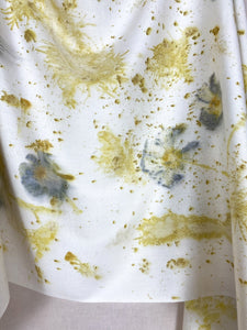 Naturally dyed cashmere scarf Cosmos, Marigold and Goldenrod flowers