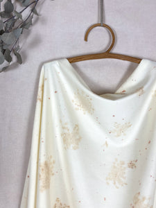 Naturally dyed cashmere scarf with Wild Carrot flowers and Madder roots
