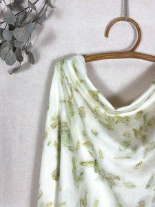 Naturally dyed Cashmere Scarf with Dark Red Dahlia petals