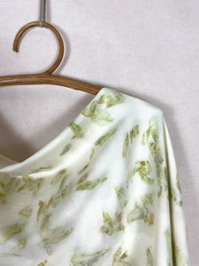 Naturally dyed Cashmere Scarf with Dark Red Dahlia petals