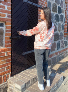 Natural Tie-dye sweetshirt - Deep Red