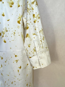 Hand dyed cotton oversize  blouse/shirt - Marigolds Ecoprint Natural