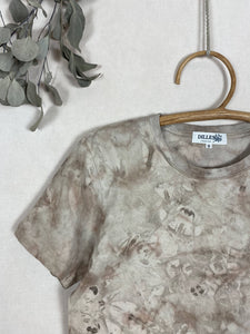 Hand dyed T-shirt - Grey Tie-dye Natural
