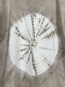 Hand dyed T-shirt - Grey Shibori Natural