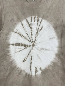 Hand dyed T-shirt - Grey Shibori Natural