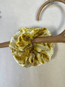 Naturally dyed Silk Velvet Scrunchy -  Yellow Magic