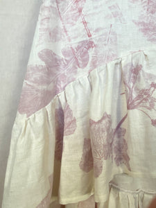Naturally dyed pure linen dress - Madder roots Pink Ecoprint Natural